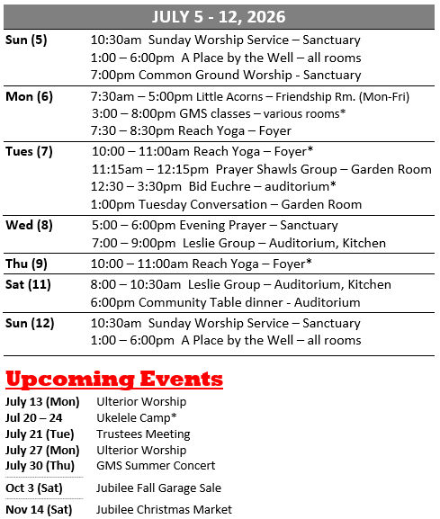 Calendar/Upcoming