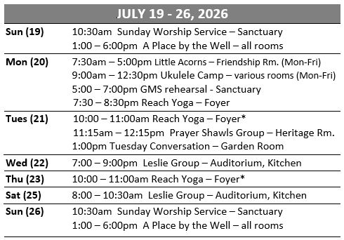 Calendar/Upcoming