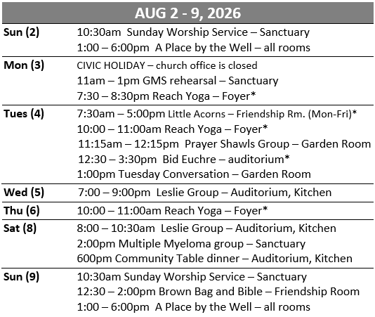 Calendar/Upcoming