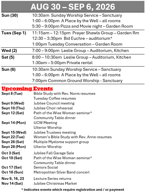 Calendar/Upcoming