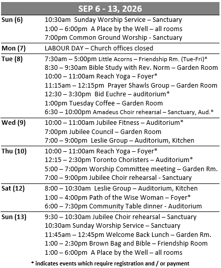 Calendar/Upcoming