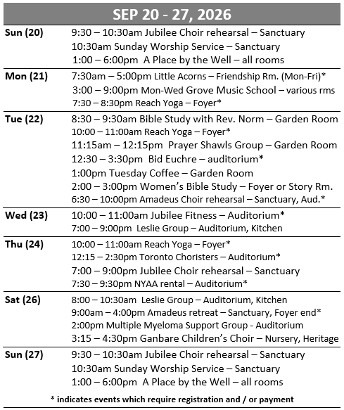 Calendar/Upcoming