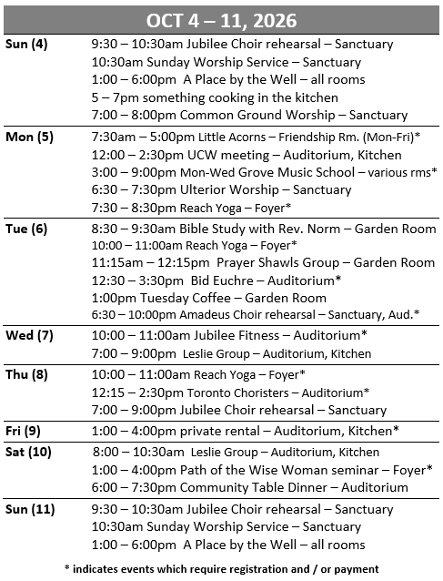 Calendar/Upcoming