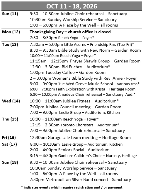 Calendar/Upcoming