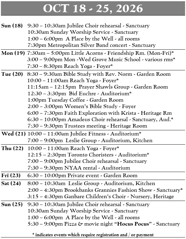 Calendar/Upcoming